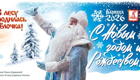 В администрации Барнаула показали, какими баннерами украсят город к Новому году