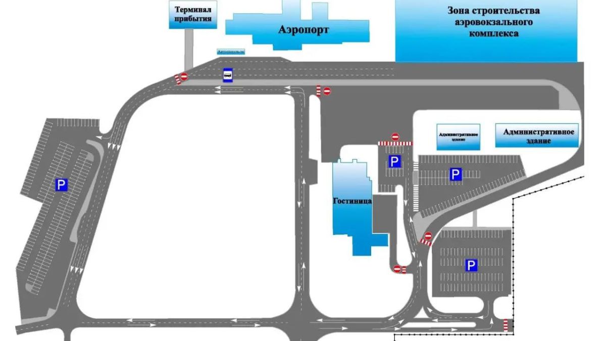 Схема движения у аэропорта Барнаула