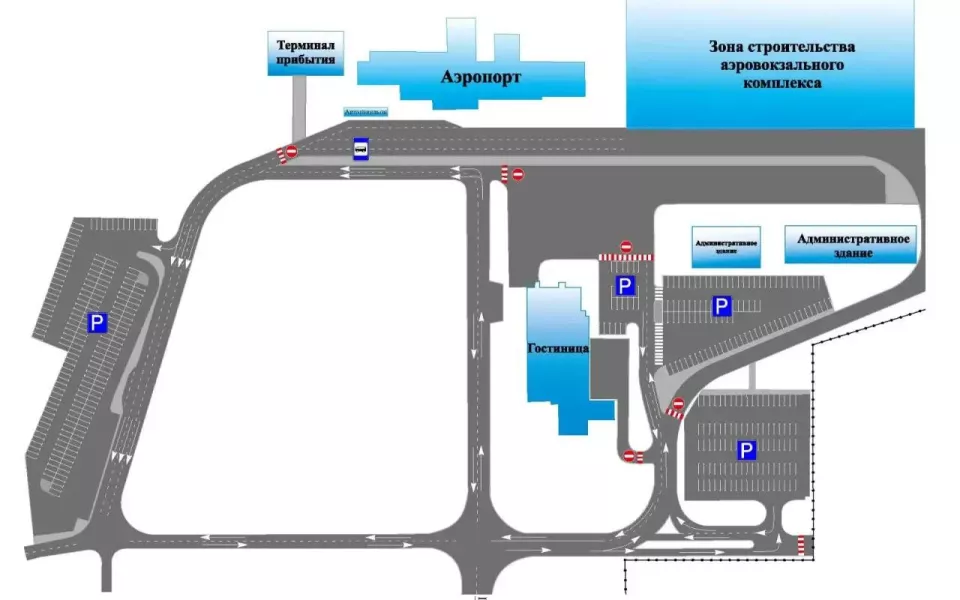 Новые ограничения движения ввели на привокзальной площади аэропорта Барнаула