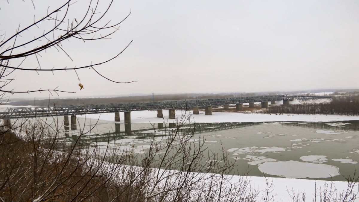 Обь в Барнауле. Район Старого моста