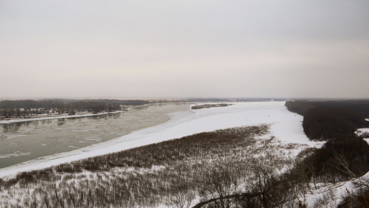 Обь в Барнауле. Район Старого моста