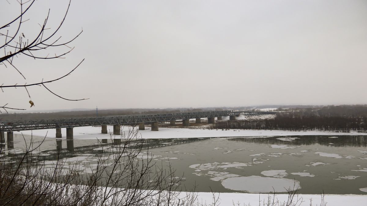 Обь в Барнауле. Район Старого моста