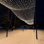 Световой потолок из 28 сияющих нитей украсил бийский парк