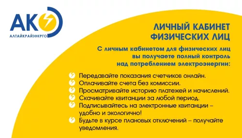 Какие возможности даёт потребителям личный кабинет Алтайкрайэнерго