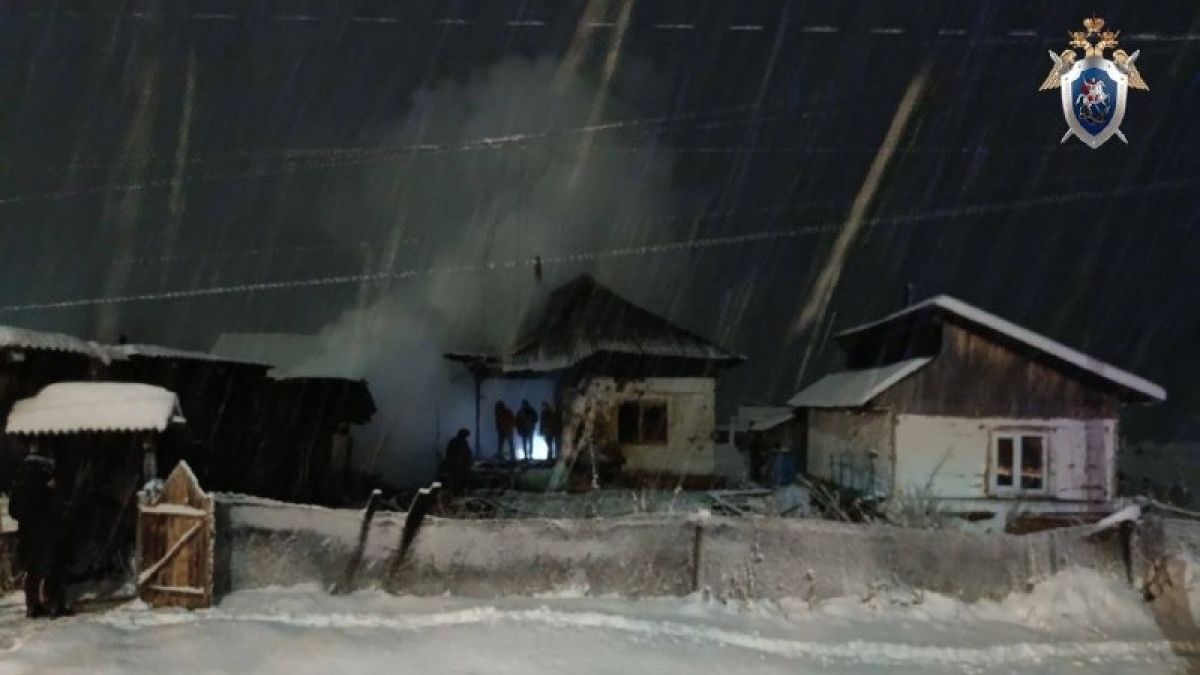 Место пожара в селе Чоя