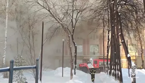 В Новосибирске горит педагогический колледж. Фото и видео