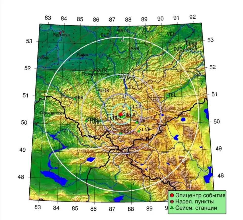 Землетрясение в Улаганском районе Республики Алтай