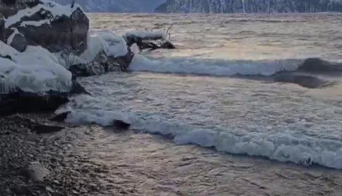 Зимний прибой: в Алтайском заповеднике показали декабрьские волны на Телецком озере