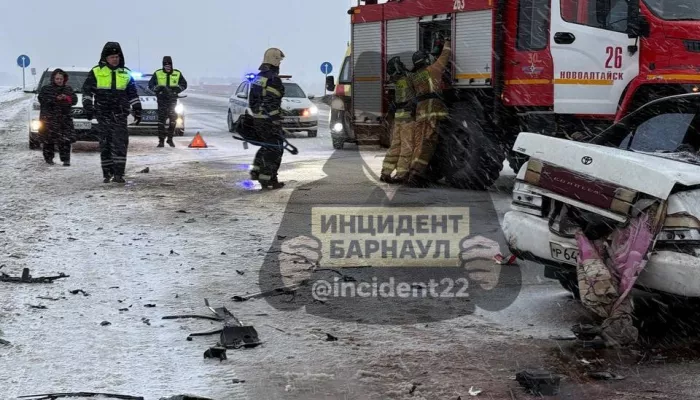 Пять человек пострадали в жесткой аварии недалеко от Новоалтайска. Фото с места ДТП