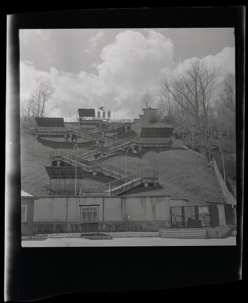 Барнаул социалистический. Вид лестницы на ВДНХ. Осень. 1969 год