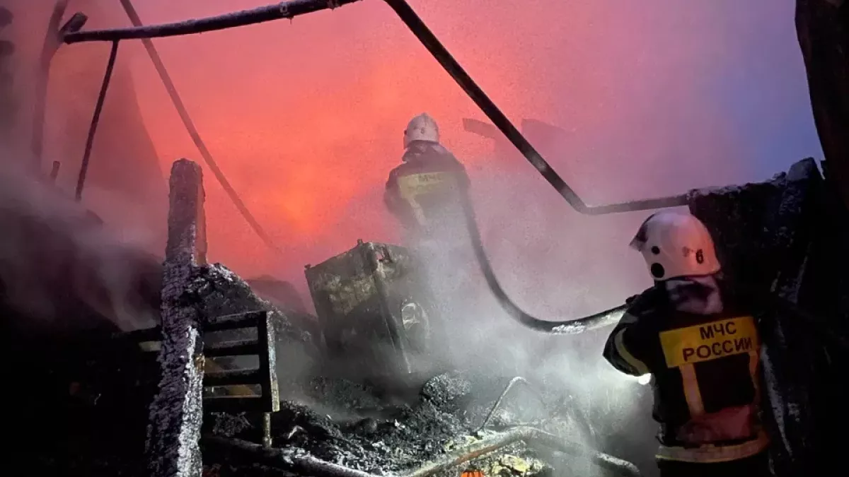 Крупный пожар в селе Тулой