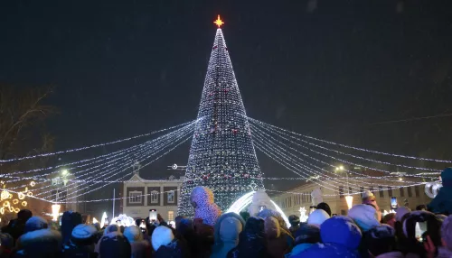 Главная новогодняя елка зажглась для барнаульцев. Фоторепортаж