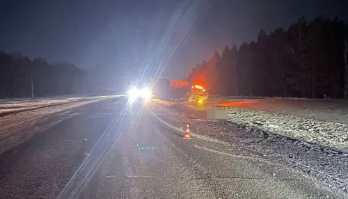 КАМАЗ сбил насмерть пешехода под Новосибирском. Фото