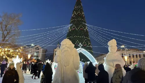 В Барнауле показали, как жители провели 1 января на главной новогодней площадке. Фото