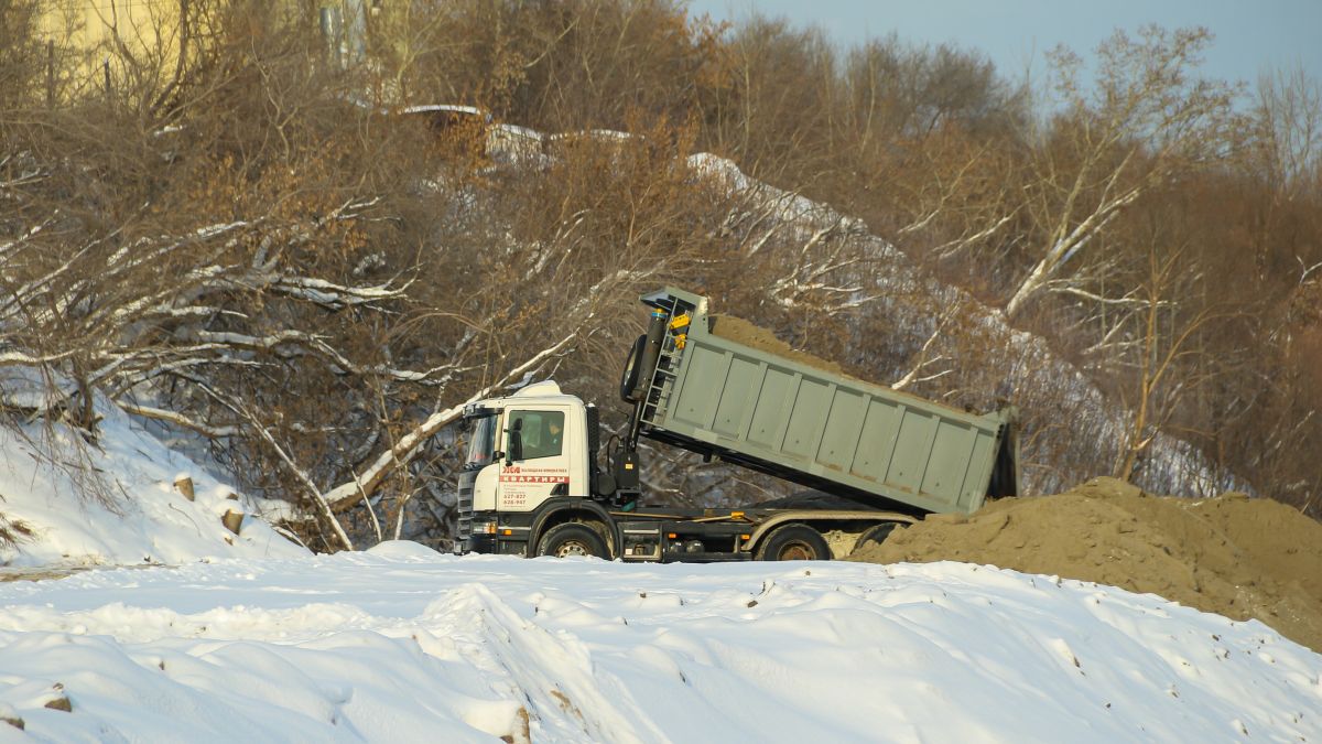 Берег Барнаульского ковша зимой