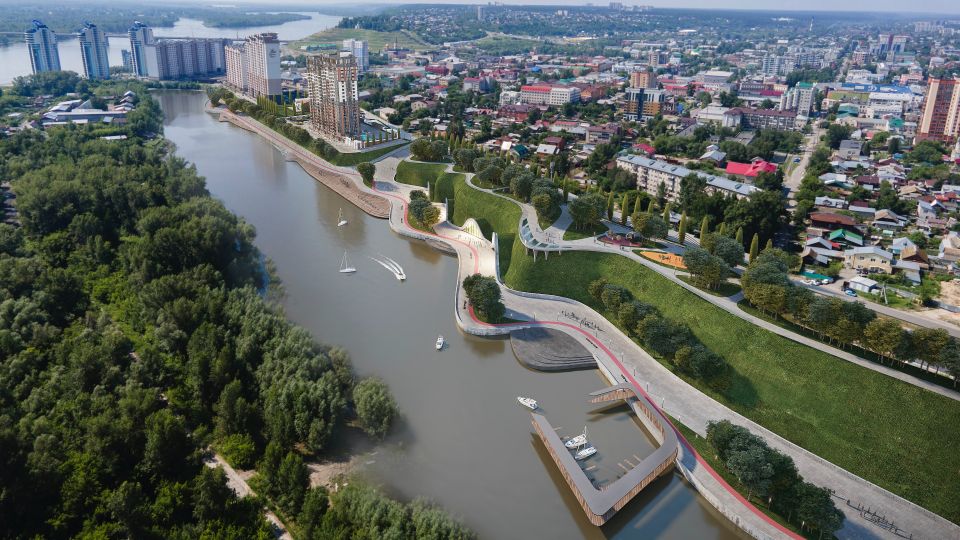 Визуализация эскиза новой набережной на Оби