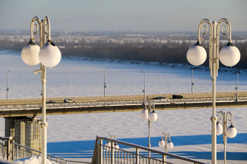 Мороз. Погода. Зима. Нагорный парк.