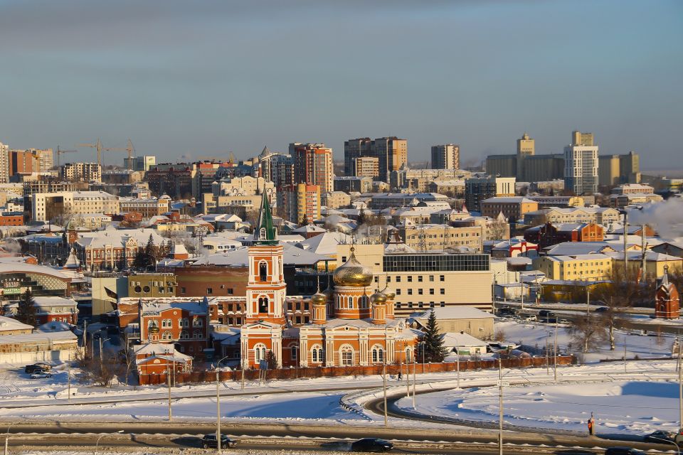 Мороз. Погода. Зима. Панорама Барнаула.