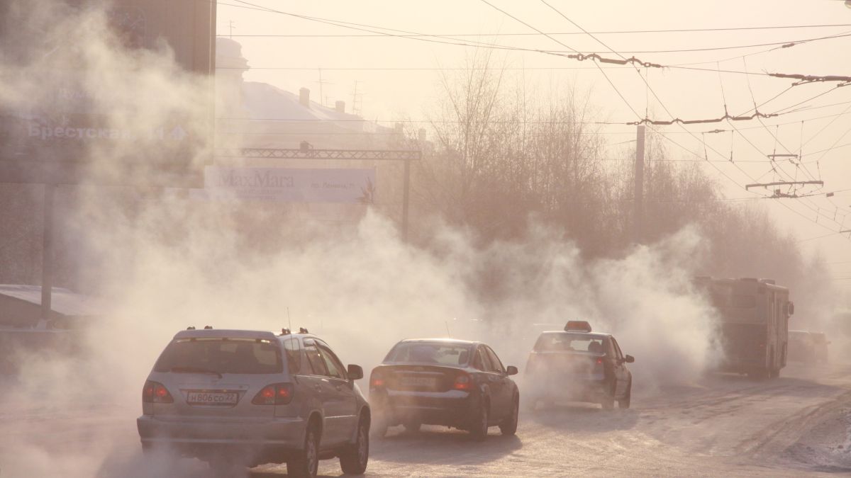 Барнаул. Зима. Сильный мороз