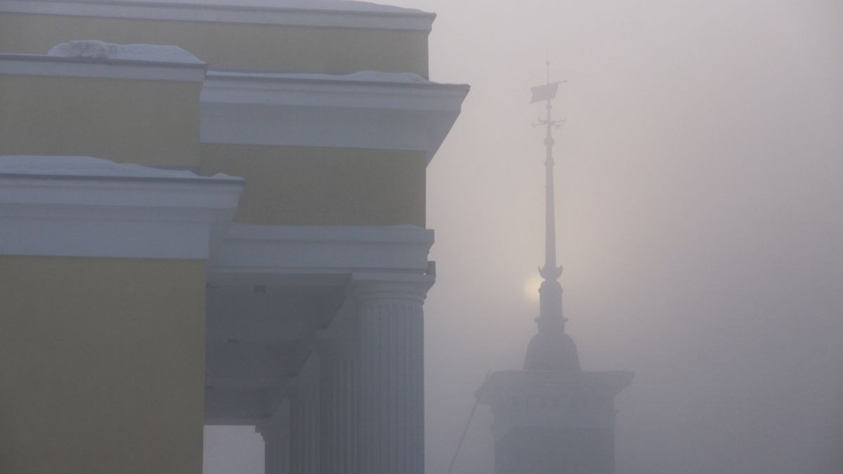 Барнаул. Зима. Сильный мороз