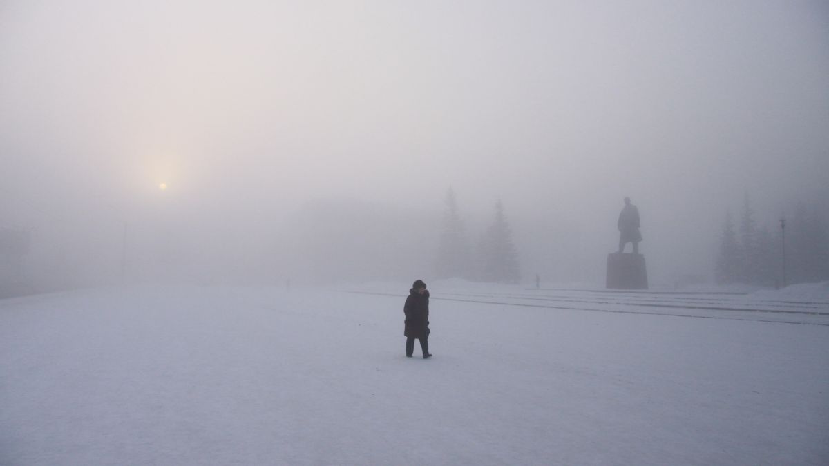 Барнаул. Зима. Сильный мороз