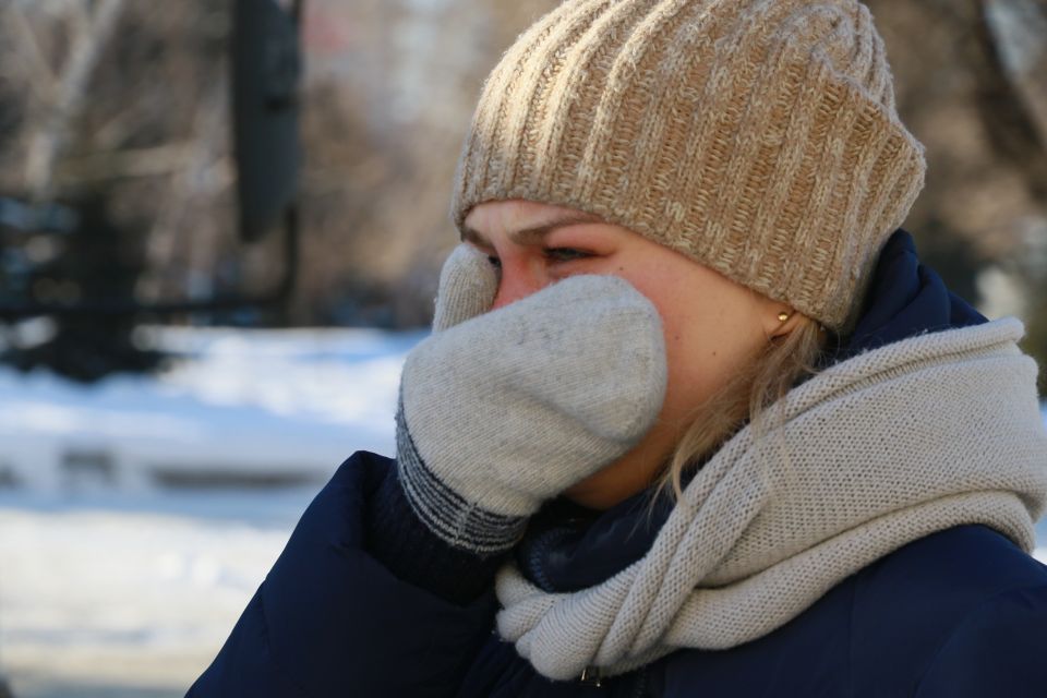 Барнаул. Зима. Сильный мороз