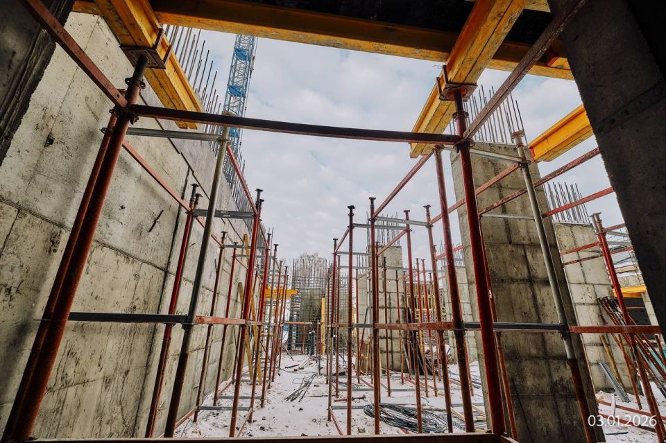 Строительство элитных резиденций "Сахаров Парк". Январь 2026 года