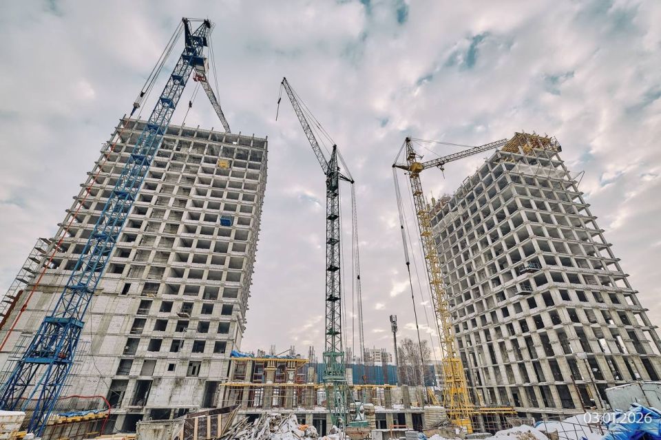 Строительство элитных резиденций "Сахаров Парк". Январь 2026 года