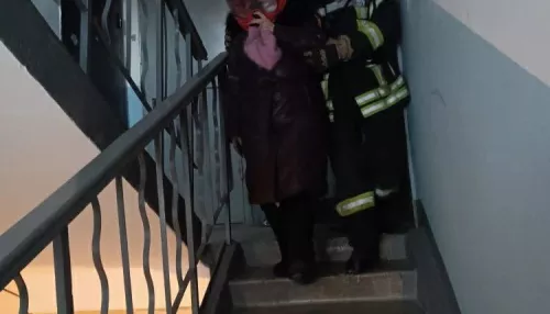 Сотрудники МЧС спасли человека при пожаре в барнаульской пятиэтажке