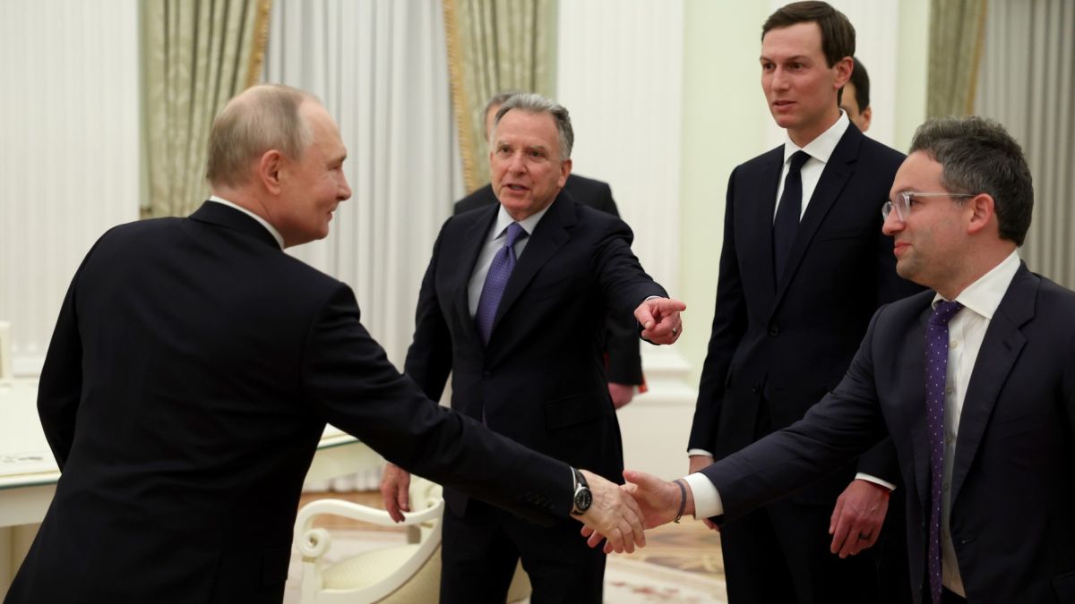 Владимир Путин, Стивен Уиткофф, Джаред Кушнер и Джош Грюнбаум