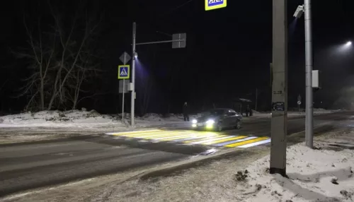 Первый проекционный пешеходный переход появился в Алтайском крае