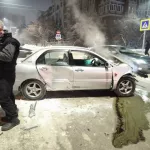 Серьезная авария с участием двух Mitsubishi произошла в центре Барнаула