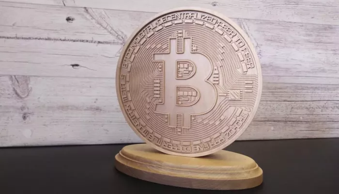 Деревянный биткоин за 2,5 млн рублей продают в Барнауле