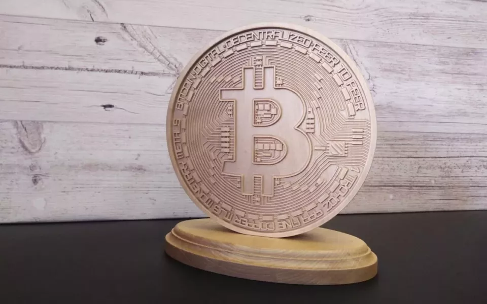 Деревянный биткоин за 2,5 млн рублей продают в Барнауле