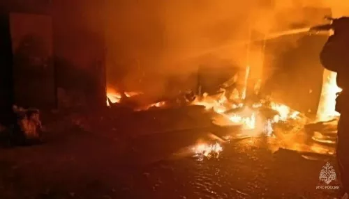 Серьезный пожар в гараже потушили спасатели в Алтайском крае