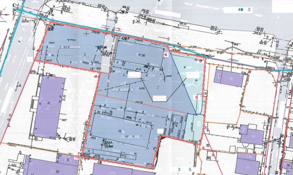 Фрагмент чертежа межевания участка на Павловском тракте