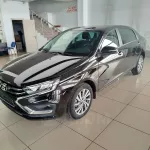 Lada Aura с акульим плавником в цвете черная пантера продают в Горном Алтае. Фото