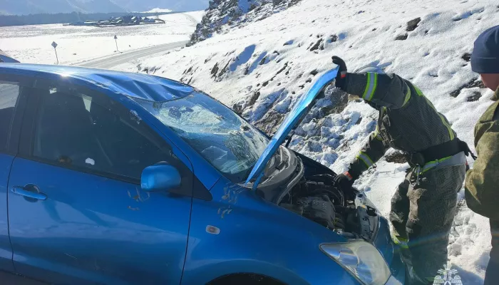 В Республике Алтай автомобиль слетел с трассы и перевернулся