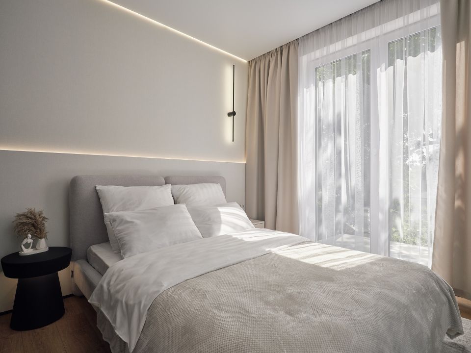 Интерьер семейных квартир в зеленом квартале "Вышка" на Горе