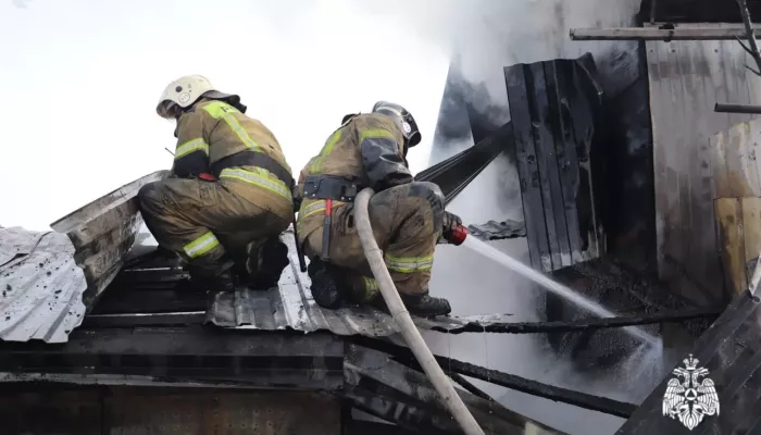 В Горно-Алтайске пожар охватил надворные постройки и гараж с автомобилем