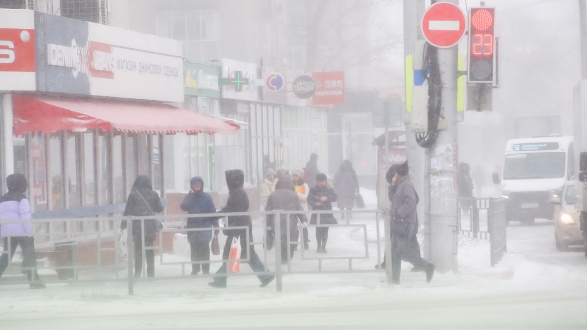 Метель в Барнауле. Март