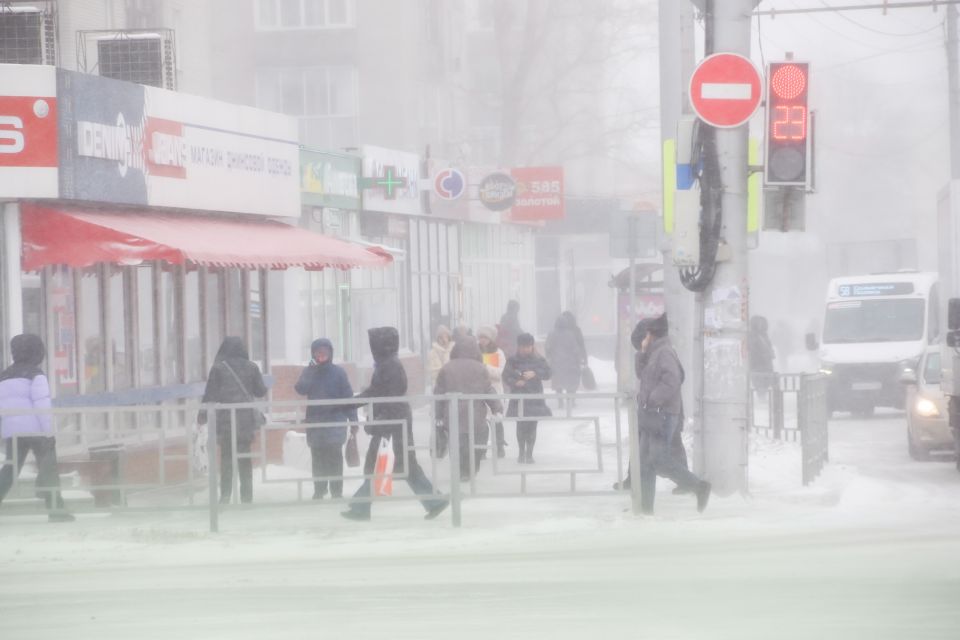 Метель в Барнауле. Март