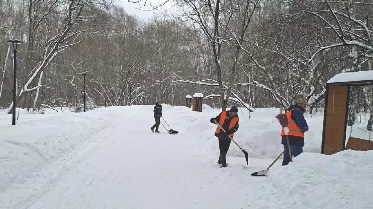 Дорожные и коммунальные службы в усиленном режиме откапывают Барнаул из-под снега