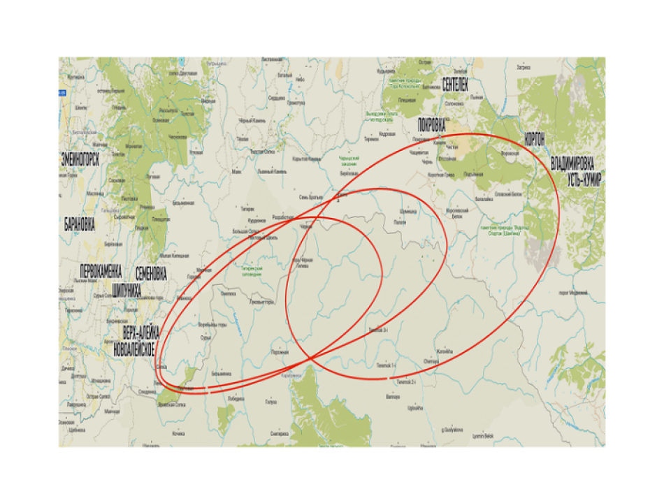 Районы падения отделяющихся частей ракеты-носителя