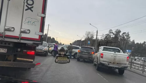 Барнаульцы стали свидетелями массового ДТП на Змеиногорском тракте