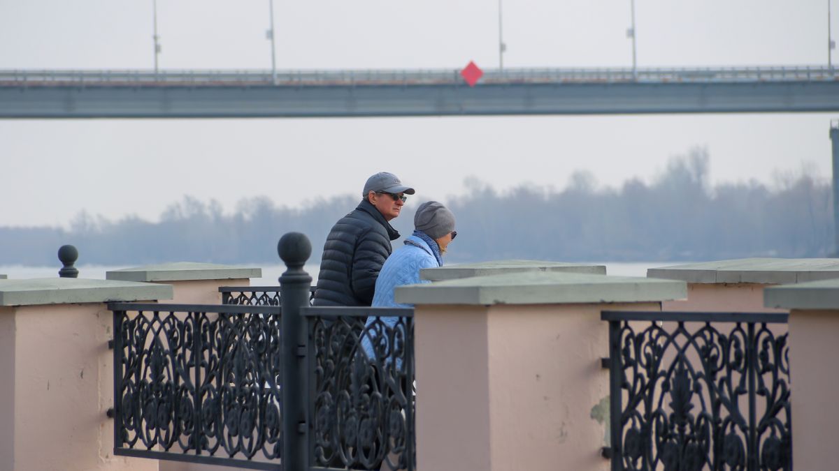 Обь перед ледоходом. Барнаул