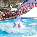 Горячие костюмы и мокрые финиши: курорт Манжерок ярко и зрелищно закрыл горнолыжный сезон. Фото