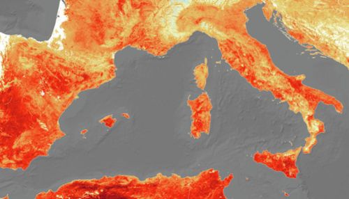 Аномальную жару в Европе запечатлели из космоса