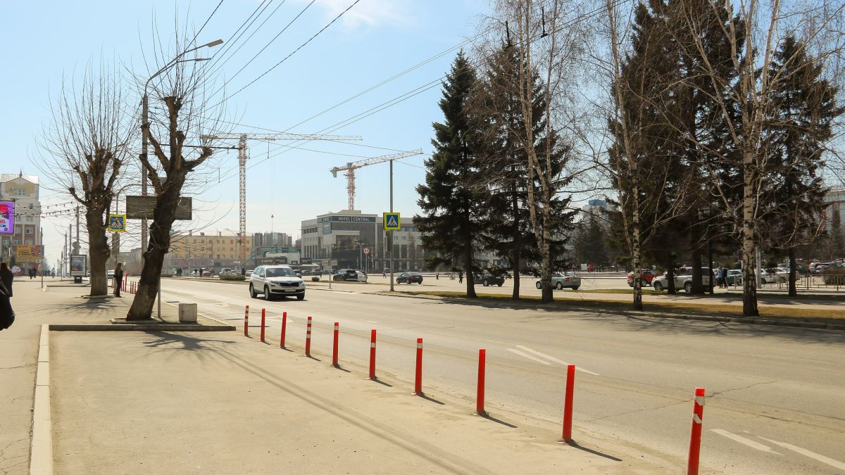 Проспект Ленина в Барнауле. Апрель 2026 года