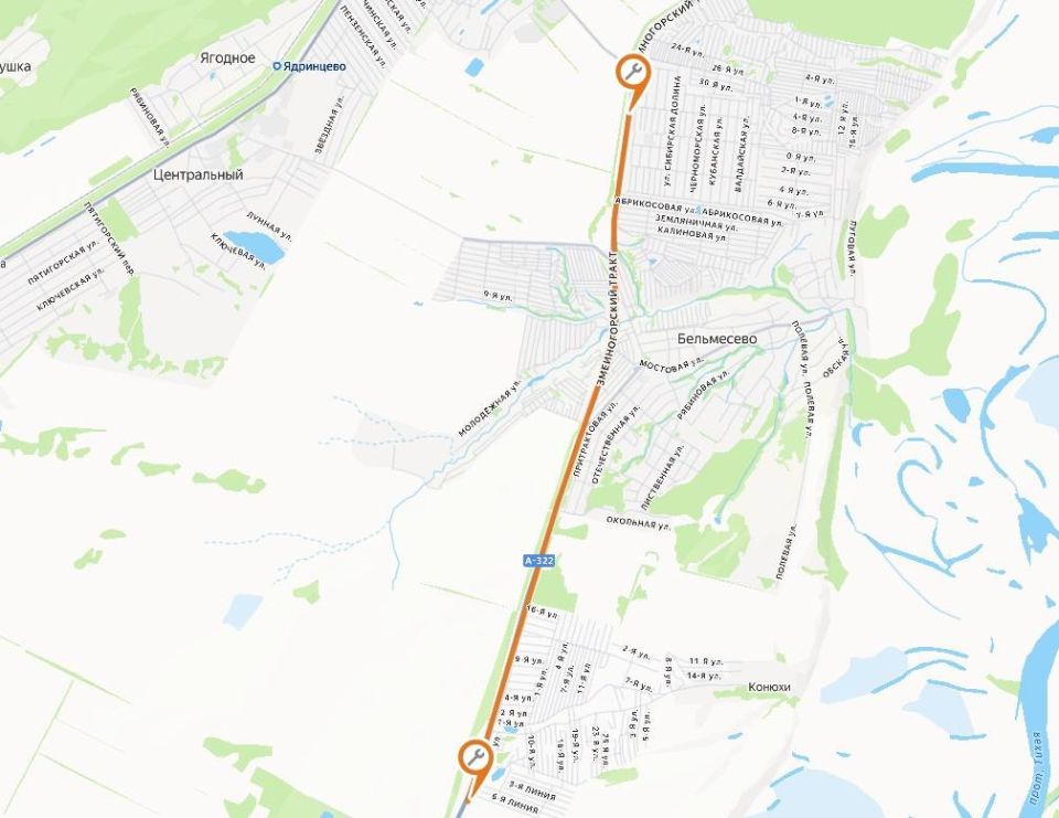 Участок, где идет ремонт